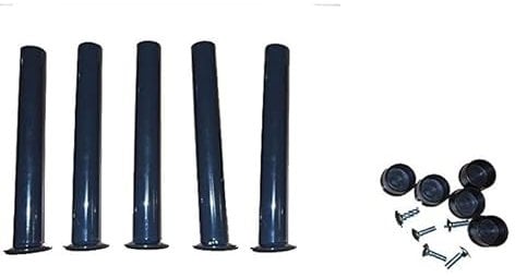 RETI D'AMORA - Lot de 5 pieds pour sommier à lattes Pieds pour lit universels en fer avec boulons Max 40 cm (35 cm)