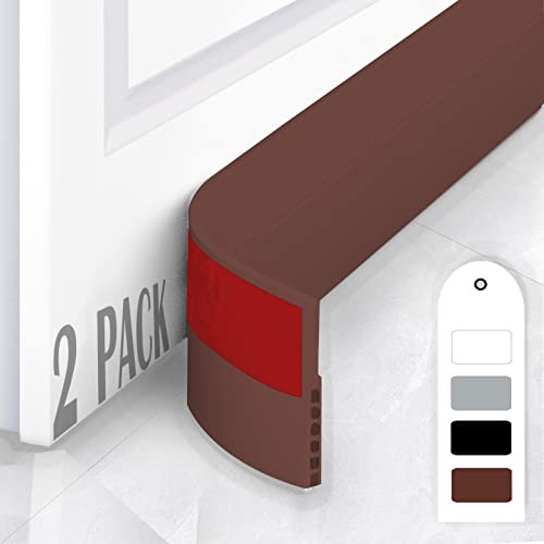 Porte Bas Joint Strip,Boudin d'étanchéité, joint de porte adhésif, bloqueur résistant aux intempéries, joint sonore, butée de porte en silicone, 100 cm 2 pièces, Brun