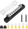 Linkstyle 150A Common 12V BusBar Power Terminal Blocks,12V- 48V Single-Row Covered Power Distribution Block with 2X M6 Studs 6X M4 Screws Terminals, for Car Boat Marine Caravan RV, Black