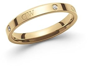 Daniel Wellington Classic Ringe 54 doppelt plattiert Edelstahl (316L) mit Kristallsteinen Gold, 54 (17.2), Kein Edelstein