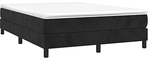 vidaXL Bettgestell, Polsterbett Bett für Schlafzimmer, Bettrahmen mit Lattenrost Stützbeinen, Schlafzimmerbett Doppelbett, Schwarz 140x200cm Samt