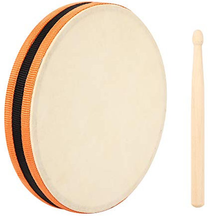 Buachois Kinder Trommeln Handtrommeln Holz Musikinstrument Spielzeug mit Trommelstock für Schulparty Erwachsene Trommeln Anfänger Weiß