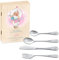 Maverton Set de Couverts de table dans boîte en bois imprimée - Thème Animal - Cadeau personnalisé - Cadeau bapteme fille - Cadeaux bébé - Coutellerie gravée - Photo 1