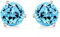 Bellitia Jewelry 925 Sterling Silber Geburtsstein Edelstein Ohrstecker für Frauen Damen, Simulierter Aquamarin Ohrringe Hypoallergener Ohrschmuck Blau Stein Geschenk Set, 1ct 6.5mm