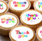 24 Thank you pre-cut edible cupcake wafer toppers