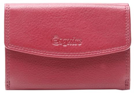 Esquire Duo Wallet Red | Leder, Versteckte Kartenfächer, Münzfach mit Druckknopf, Geheimfächer