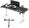ULTRADESK Computertisch Force + Skeleton Double Monitorarm - Komplette Set für Gamer - Gaming Tisch mit Höhenverstellung, XXL-Mauspad, Stahlgestell - Computerständer für bis 27-Zoll-Monitore - Weiß