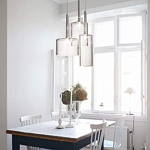 MDybf Lampadario Plafoniera, Lampada a sospensione a LED in stile moderno ed elegante per la casa, Paralume a bottiglia in vetro a 3 teste Risparmio energetico Lunga durata Apparecchio a sospensione
