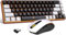 Snpurdiri 60% Prozent Tastatur Maus Set Kabellos, 68 Tastatur Wireless Gaming Combo, Enthalten 2.4G Small Mini 60% Ergonomisches Design Tastatur Vertical Feel Maus (Schwarzweiß)