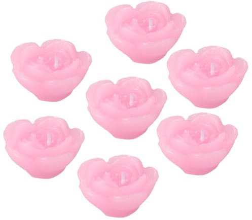 Zerodeko 12stücke Teiliges Rosa Rosenförmige Schwimmkerzen Teelichter Aus Paraffinwachs Für Hochzeit Party Wohnzimmer Dekoration Rauchfrei Brenndauer Lang Romantische Atmosphäre