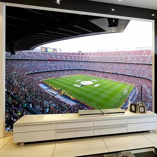XINRUYI 3D Wallpaper Mural Wall Painting Wallpaper Green Football Stadium Living Room Bedroom TV Background Wall Decals