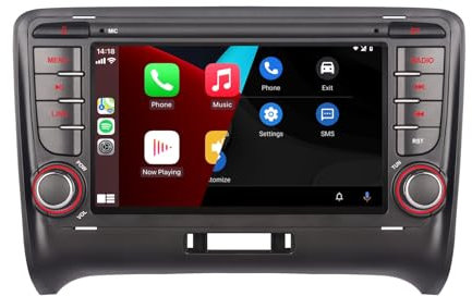 YZKONG Autoradio für Audi TT MK2 8J 2004-2015,Touchscreen mit drahtlosem Apple Carplay und Android Auto Autoradio MirrorLink BT/AM/FM/USB/RDS