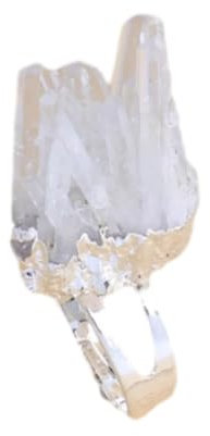 Tesselite Anillo de Piedra - Anillo Hecho a Mano de Cuarzo de Cristal Natural Racimo de Amatista Irregular Original Anillo de Piedra Ajustable Joyería Personalizada, Cristal de Roca plat