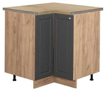 Vicco Eckunterschrank Fame-Line, Anthrazit-Gold, 80.5 cm