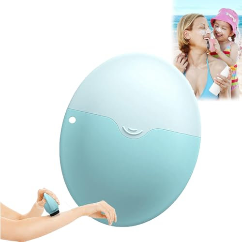 Applicateur de crème solaire roll-on rechargeable pour enfants - Rouleau de crème solaire rechargeable - Applicateur de lotion - Pinceau de protection solaire - Applicateur de lait solaire (bleu)