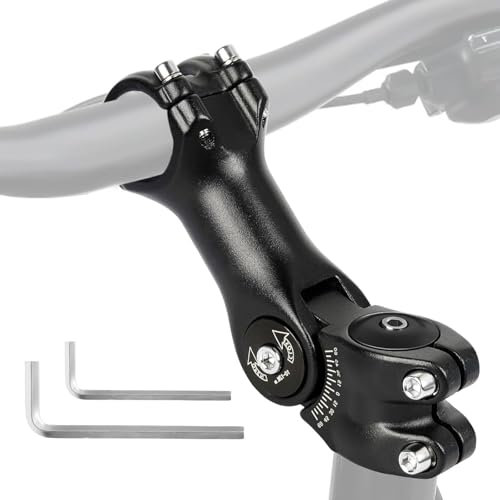 Lenkererhöhung Fahrrad, Fahrradlenker Vorbau 31.8 mm × 120 mm Fahrradlenker Erhöhung,Lenkervorbau Verstellbar,Verstellbar ± 60°,Geeignet für Die Meisten Mountainbikes,Rennräder,Bmx,Elektrofahrräder