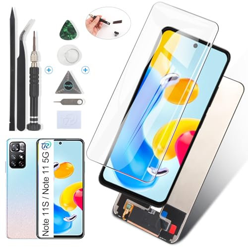 RongZy Pantalla para Xiaomi Redmi Note 11S 5G Táctil LCD de Repuesto Ensamblaje Digitalizador Reemplazo para Xiaomi Redmi Note 11 5G con Herramientas de Reparación (Negro)