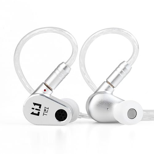 TRI DRACO - Auriculares intraurales con parte trasera abierta 2DD HiFi IEM, con cavidad frontal, potentes auriculares de graves medios con alambre de cobre chapado en plata para banda de músicos de