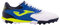 Joma - Unisex-Fußballschuhe für synthetische Oberflächen und Teppiche, strapazierfähiges PVC-Obermaterial, atmungsaktives Design, Gummisohle, Royal White, 38.5 EU