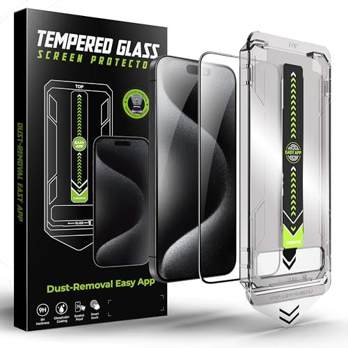 XShield 2er-Set iPhone 15 Pro Max Panzerglas für iPhone 15 Pro Nax mit Montagetool – 2 Stück Schutzglas, Ultra-Klar, Kratzfest und Blasenfrei iklusive Reinigungstüchern (iPhone 15 pro Max)