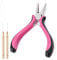 Bettinay 3 Pcs Hair Extension Pliers Kit, Professional Nano Beads Hair Extensions Tools with 3 Holes Plier Loop Threader
