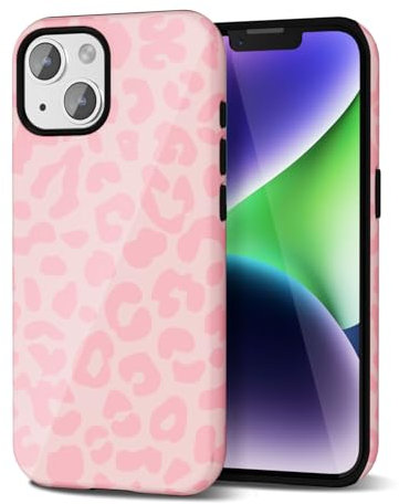 Svanove Cheetah Print Phone Case for iPhone 14 Plus Case Girly Trendy Leopard Pattern, Retro Cool Animal Print, Luxury Cute Case for Women, Aesthetic Y2k Hard Shell Plastic, Pink