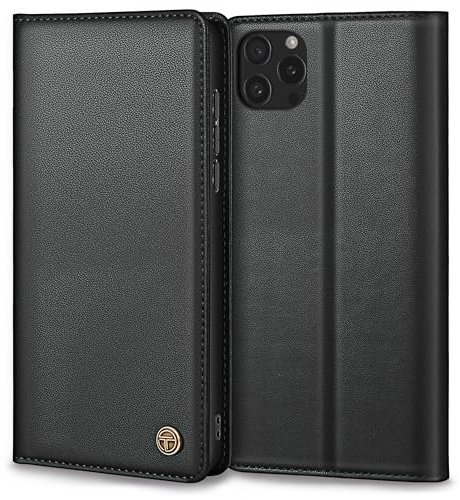 Handyhülle für iPhone 15 Pro Hülle, Premium Lederhülle Schutzhülle Tasche für iPhone 15 Pro Hülle Wallet Kartenfach Standfunktion Klappbar Flip Case für iPhone 15 Pro Hülle, Schwarz