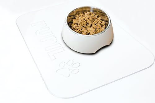 TEXMAXX 2mm Dicke PVC Futtermatten für Haustiere 90 x 110 cm/wasserdichte Platzmatten für Hunde und Katzen/Napfunterlage/Napfmatten/mit Name Personalisierbar