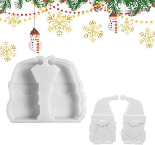 JAMSSOW Silikonform Weihnachtsmann,DIY Silikonformen Gießformen Weihnachten,Weihnachtsmann Kerzenformen zum Gießen,Silikonform Weihnachtsmann für DIY Weihnachten Kerze, Handwerk, Heimdekoration