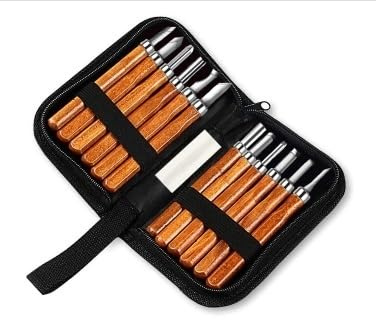 12 pz/set manico in legno intaglio legno scalpello bisturi strumenti set taglierina intaglio legno coltello set mano strumento kit
