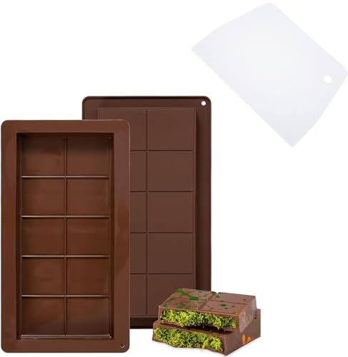 Deep Chocolate Bar Moulds Silicone 2 Pcs Thick Chocolate Bar Mould Rectangular Large Chocolat Molds Deep Candy Mold