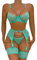 DKLOVIFU Tanga Damen Strapsen Dessous Set mit Strümpfen Tanga Lustig Leder BH Corsage Blau Damen Dessous Set Dessous Damen Sexy Unterwäsche Große Größen Sexy Weihnachts Dessous Frauen