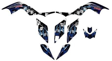 DPOGHYE Motorradaufkleber für Yamaha Raptor 700 YFM700 YFM 2006-2012, Aufkleber, Blau, Metall, Epoxy, Outdoor, Motorrad-Design, Rechteck, Unregelmäßig
