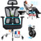 MELOKEA Bürostuhl 200 KG, Bürostuhl Ergonomisch, 4D-Armlehnen, Sitzverstellung in Tiefe, Gummirollen, 4-fach Verstellbare Neigung, Hoher Rücken, EN 12520 Zertifizierter Ergonomischer Schreibtischstuhl