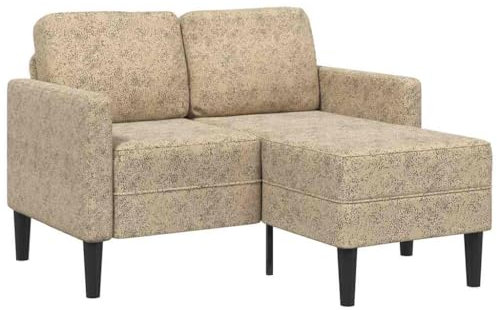 vidaXL 2-Sitzer-Sofa mit Chaiselongue L-Form Hellgrau 125cm Kunstleder, 2-Sitzer-Sofa für Schlafzimmer, Zweisitzer-Couch, 2-Sitzer-Sofa L-Form