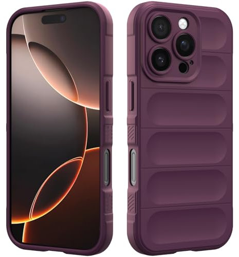 Custodia Compatibile con 16 Pro Max, Silicone Custodia per Tutto il Corpo, Copertura Antiurto con Fotocamera Protettivo, Cover Morbida al Tatto - Viola Scuro