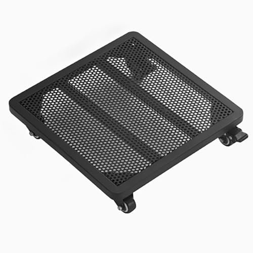 Carro de flores de metal con ruedas para facilitar el movimiento y el riego, negro, 30 cm