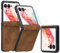 Funda de Cuero para Motorola RAZR 50 Ultra con Protección de Bisagra y Protector de Pantalla, Lujosa Fina de PU Cuero Mate de PC Antigolpes y Antiarañazos Carcasa para Motorola RAZR+ 2024 (Marrón)