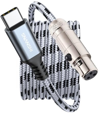 SNANSHI USB-C-auf-Mini-XLR-Kabel, 1,8 m, 3-polig, Mini-XLR auf USB-Typ-C-Kabel, kompatibel mit AKG K240, K240S, K240MK II, Q701, K702, K141, K171, K181, K271s, K271 MKII, M220, Pioneer HDJ-2000 0