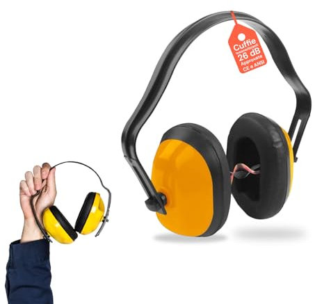 Cuffie Antirumore con Visiera Protettiva per Decespugliatore, Archetto Regolabile, Isolamento Acustico Imbottito per Lavoro, Officina e Giardinaggio (Cuffie Antirumore)