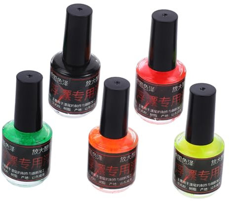 ifundom Angelposen Farbe wasserdichte Fluoreszierende Farbe für Angelposen Schwarz Grün Rot Gelb und Orange Leicht für Angler