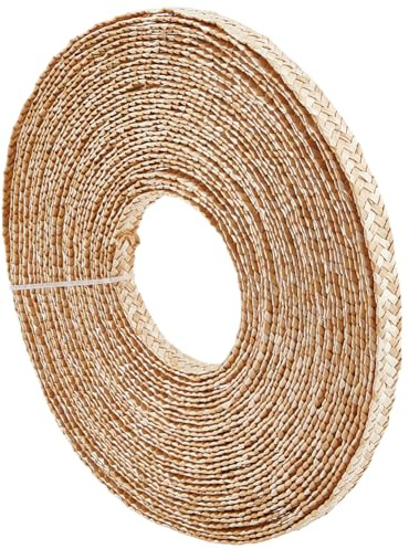 BENECREAT Cinta de paja de trigo de 12 m para hacer sombreros, cinta de paja de yute de 12 mm de ancho para hacer sombreros, accesorios de manualidades, color almendra blanqueada