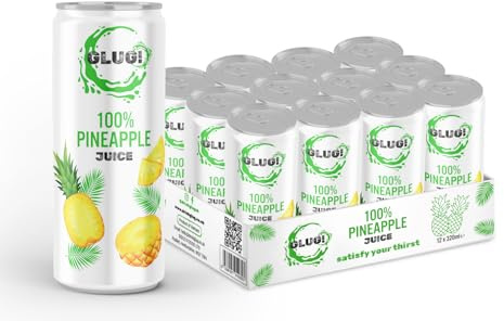 GLUG! 100% Pineapple Fruit Juice, Healthy Juice Drink With No Added Sugar (12X320ML)
