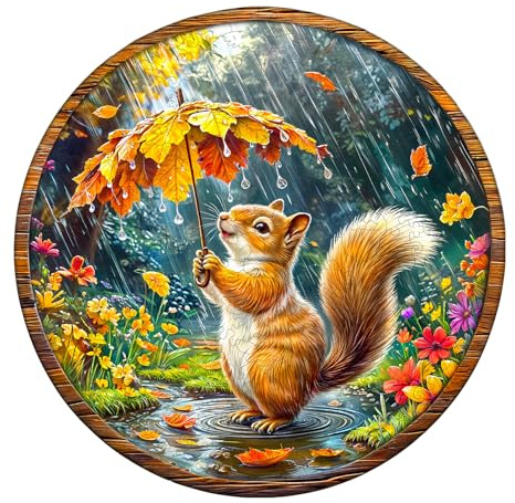 WOODBESTS Holzpuzzle Erwachsene, 270 Teile Eichhörnchenträume Holzpuzzle | Unregelmäßige Einzigartige Puzzle, Weihnachten und Geburtstag Geschenke für Puzzle-Liebhaber (34 × 34 cm)