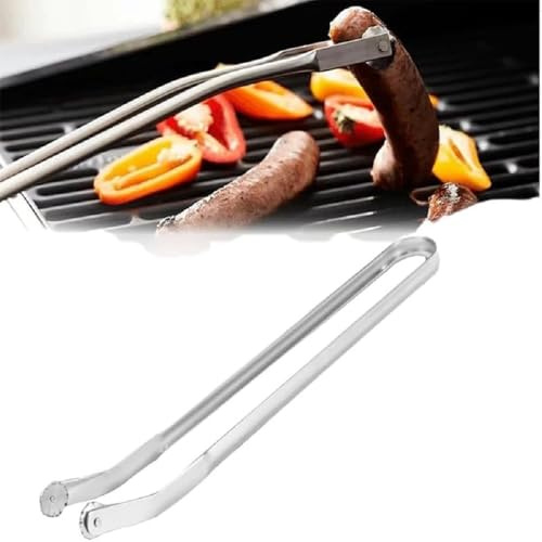 Pince à tourner les saucisses pour barbecue, pince à griller rotative avec roues, pince à tourner les saucisses pour barbecue, en acier inoxydable, longue pince de cuisine, pour les fêtes/grills de