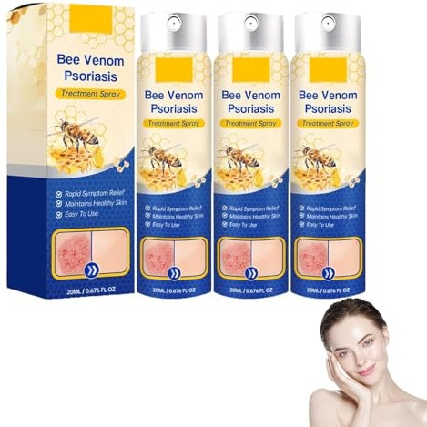 Insektenabwehrmittel Bienengift Spray, 2025 Neu Bee Venom Psoriasis Care Spray, Bee Venom Sp ray Repair Creme PsoriaHeal Psoriasis Pro Soothing Ointment für Alle Hauttypen (3)