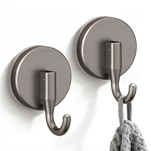 Drenky 2 Pezzi Gancio Ventosa Grigio Ventose Con Gancio Super Resistenti Appendi Accappatoio Bagno Riutilizzabile Ganci Asciugamani Per Porte Doccia In Vetro, Piastrelle