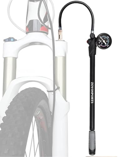 Shock Pump - 12.6x2.76x1.57 In High Pressure Bicycle Suspension Pump, Aluminum Alloy Barrel, Rubberized Handle | Digital Gauge Air with Bleed Valve for, Road, Mountain Bike, Fork, and Rear Sh