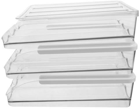 DECOMELODY Transparenter Stapelbarer Eierhalter mit Großer Fassungsvermögen Platzsparender Kühlschrank Organizer für Eier Langlebiger Kunststoff Hygienisch Einfacher Zugriff