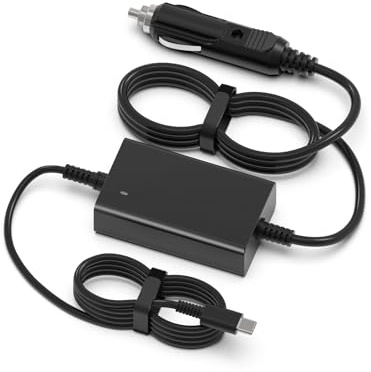 Haiyistar 12V/24V 100W USB C Car Laptop Charger for Lenovo MacBook Dell | Lenovo Thinkpad HP Chromebook Dell Latitude Acer Asus LG Samsung Huawei Xiaomi Air Razer ROG Ally Steam Deck & Type C Devices